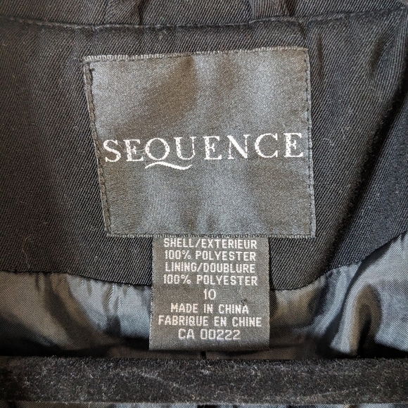 Sequence Trapeze Style Trench Coat Jacket Black Size 10 - Picture 7 of 13